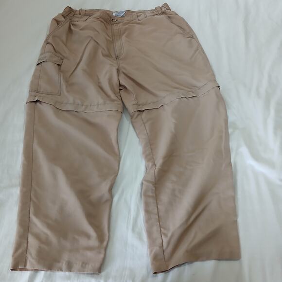 CAMPMOR convertible (to shorts) pants khaki LARGE nylon quick dry zippers work - Picture 5 of 15